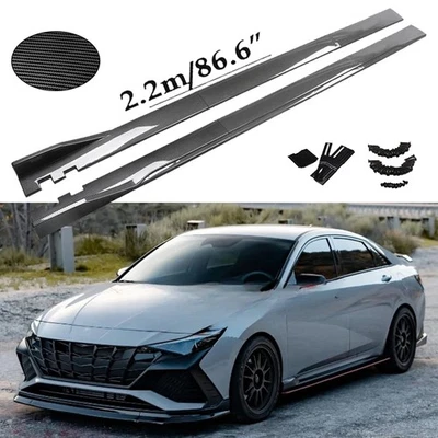 86.6“ Carbon Fiber Side Skirt Rocker Panel /Splitter Lip For Hyundai Elantra - Image 1 of 4