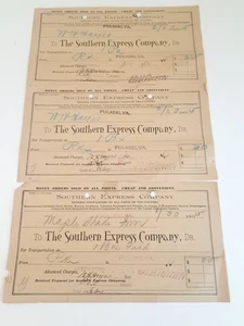 Vintage 1895 The Southern Express Co Pulaski Virginia Zahlungsanweisung Transport... - Bild 1 von 14