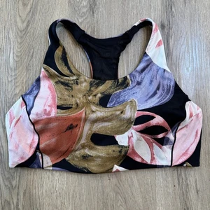 FLX Women's Floral Print Racerback Sports Bra Size Large Gym Activewear - Picture 1 of 4