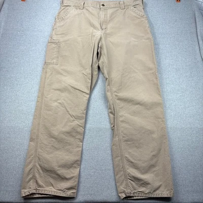 Carhartt Pants Men 40x32 Actual Khaki B151 Dungaree Fit Canvas Carpenter Utility - Image 1 of 4