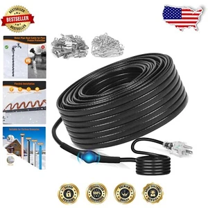 50FT Self-Regulating Roof Snow De-Icing Heating Cable: Easy Plug-in Solution - Picture 1 of 9