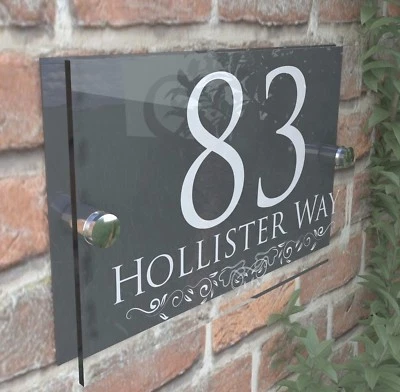 Decorative House Signs Plaques Door Numbers 1 - 999 Personalised Name Plate - Image 1 of 4