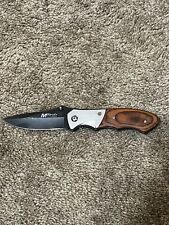 7.75" M-TECH USA MANUAL FOLDING POCKET KNIFE W/ RED PAKKAWOOD HANDLE + P-CLIP