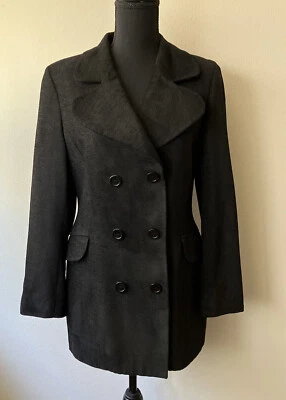 Abrigo para mujer United Colors of Benetton negro doble botonadura hecho en Italia S Foto 1 de 4