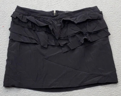 GUESS от Marciano мини юбка женщин маленький черный шелк оборки эластичной назад молнии - Изображение 1 из 4