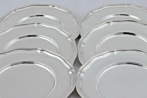 6 piatti/sottobicchieri classici Chippendale argento 950 3420gr 1010 - Foto 1 di 12