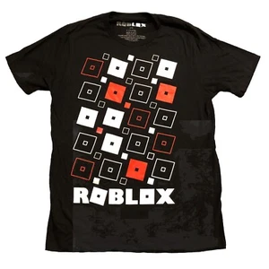 Roblox Video Game Shirt Boys Girls Kids Square Logos Tee Shirt Black Size L - Picture 1 of 3