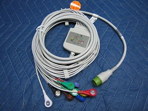 Se adapta a Mindray 10 plomo 12 pines ECG/ECG cable troncal con cables a presión BeneVision - Imagen 1 de 4