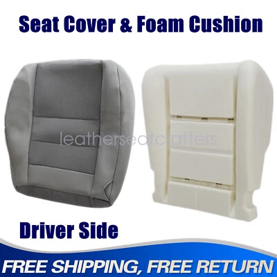 Driver Bottom Cloth Seat Cover & Foam Cushion Gray Fits 2003-2007 Ford F250 F350 Foto 1 de 4