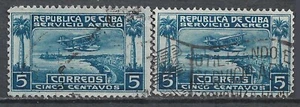 1927 1CUBA Airmail Set of 2 Used Stamps (Michel # 56) - Picture 1 of 1