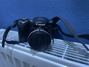 Canon Black Powershot SX500 IS Digital Bridge Camera - POWERS ON - See notes - Picture 1 of 12