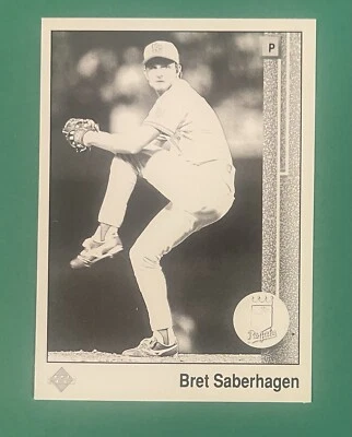 1989 Upper Deck Bret Saberhagen Black and White Blank Back MINT SUPER RARE - Image 1 of 2