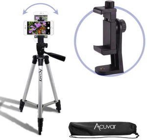 50" Adjustable Camera Tripod with 360° Rotating Phone Mount Holder Universal Fit - Picture 1 of 12