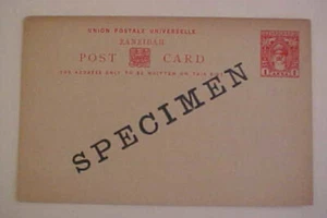 ZANZIBAR  SECIMEN POSTAL CARD - Picture 1 of 1