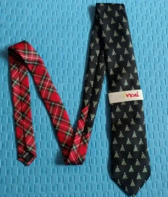 Noel Collection мужской галстук рождественская елка шотландский тартан в клетку 58 дюймов x 3 1/4 дюйма - Изображение 1 из 4