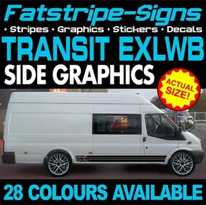 to fit FORD TRANSIT EXLWB GRAPHICS STICKERS STRIPES MK6 MK7 CAMPER VAN MOTORHOME - Picture 1 of 2