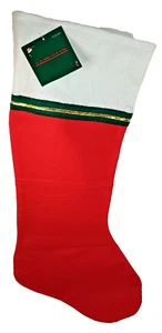 Regent Red Felt 24 Inch Christmas Stocking White Top with Gold Accent New - Picture 1 of 4