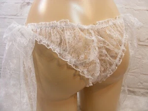 DDLG sissy panties white lace side tie scrunch butt men or women - Picture 1 of 3
