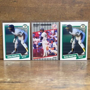 Rickey Henderson Oakland Athletics Fleer Baseball Card Lot 1990 #10 - 1989 #254 - Picture 1 of 2