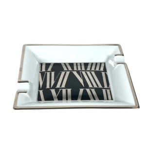 CARTIER logo Ashtray Jewelry case Accessory tray Interior ashtray White/Black - Picture 1 of 13