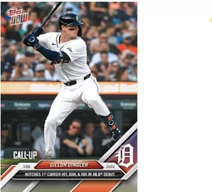 MLB DEBUT & 1ST HIT! Dillon Dingler 2024 Topps Now July 29th Tigers RC* - Picture 1 of 2