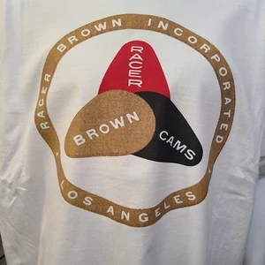 Vintage GASSER/DRAG/NASCAR/SPRINT/MIDGET RACE T-Shirt RACER BROWN CAMS - Bild 1 von 4