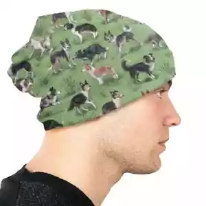 Border Collie Propietario Reversible Verde Gorro Sombrero Calavera Gorra Perro Calavera Tuque Regalo - Imagen 1 de 5