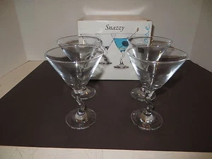 Martini Glass Set of 4  Snazzy By Circleware USA 10 oz. Barware - Picture 1 of 6