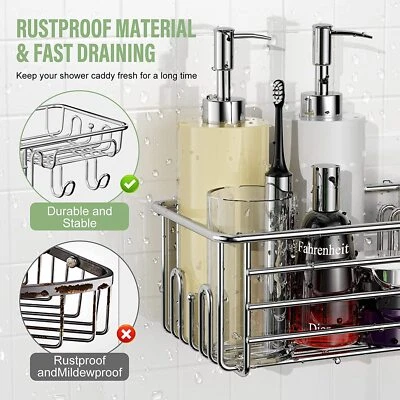 2 Pack Shower Caddy Basket Shelf Organizer with Soap Dishes, Bathroom Storage - Image 1 of 4