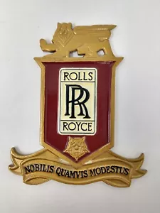 Rolls-Royce Vintage Brass Lion Passant Top Dealer Presentation Plaque Emblem - Picture 1 of 9