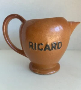 Ricard pitcher - vintage stoneware ceramic anise jug round beige 1950s - Picture 1 of 10