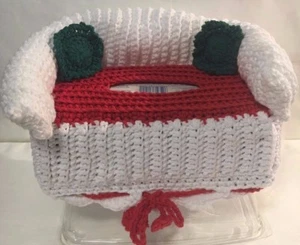 Sofa Style Tissue Box Cover Handmade Crochet - Sofa Style - Christmas Colors - Bild 1 von 5