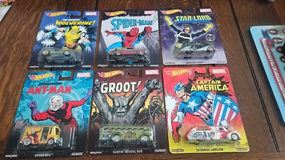 2014 Hot Wheels Pop Culture MARVEL COMPLETE SET OF 6 - Image 1 of 4