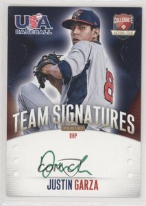 2014 Panini USA Baseball Box Set Signatures Green Ink /5 Justin Garza #18 Auto