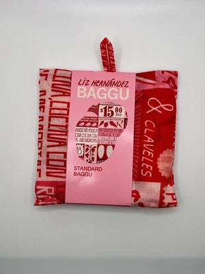 Новый с Ярлыками BAGGU стандартный многоразовый складной сумка с короткими ручками LIZ HERNANDEZ Mercado дизайн розовый - Изображение 1 из 4