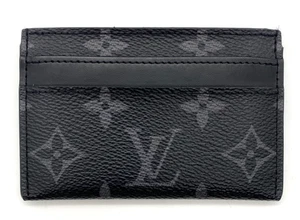 Portafoglio Louis Vuitton Monogram Eclipse Nero Doppio Porta Carte - Foto 1 di 10