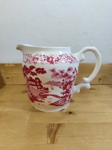 Vintage Nueva San Isidro Krug Krug rot und weiß malerisch 5,5" - Bild 1 von 9