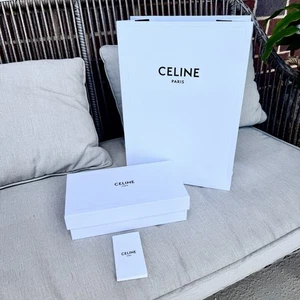 CELINE Paris piccola confezione regalo vuota + sacchetto di carta + carta cura. Autentico. Lussuoso! - Foto 1 di 8
