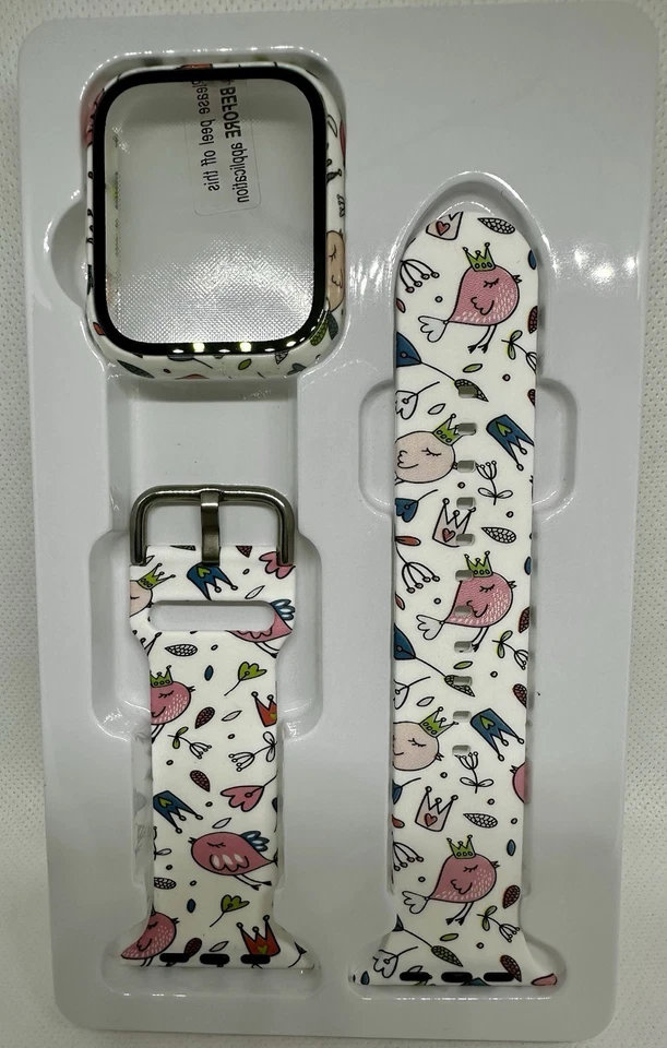 Silicon Watch Band Strap+Protector Apple Watch 42mm Kissing Birds NIB - Image 1 of 1