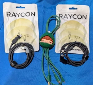 Raycon® Magic Spin Câble de synchronisation de charge USB-C® 100 watts, 3,3 pieds Hirono Echo Green - Photo 1 sur 13