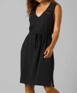 Vestido negro prAna acogedor Korrine XS calce relajado cintura ceñida - Imagen 1 de 4