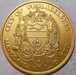 Ciudad de Filadelfia - 1976 Alcalde Frank L. Rizzo Recuerdo del Bicentenario de Estados Unidos - Imagen 1 de 2