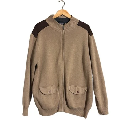 Roundtree & Yorke Clásico Bronceado Cremallera con Detalles Marrón Para Hombre Talla XL Foto 1 de 4