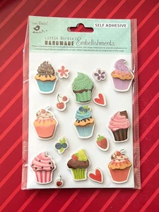 ÚLTIMO 1 - PEGATINAS 3D CUPCAKE FRUTA Y CORAZÓN DE LITTLE BIRDIE SE ENVÍA GRATIS - Imagen 1 de 1