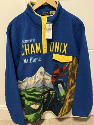 Ralph Lauren Men Blue Fleece Jumper Size Large - Image 1 of 4