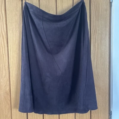 Chocolate Brown Faux Suede Skirt by John Rocha  Size 16 - Image 1 of 2