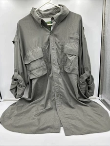 Cabelas Guidewear Long Sleeve Fishing Shirt Green Men Size 3XL Tall Mesh Vented - Picture 1 of 14