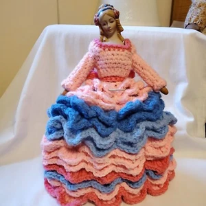 Vintage Shackman Antique Look Bisque Doll w/ Jointed Wood Arms & Legs + Stand - Picture 1 of 5