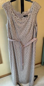 R&M Richards Womens Plus Size Sequin Lace Beige Gown Plus Size 20W - Picture 1 of 5