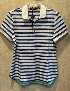 Polo Golf Ralph Lauren Women Striped Performance Jersey Polo Shirt Small NWT $98 - Picture 1 of 7